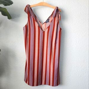 Modcloth stripe sholder strap tie boxi dress
